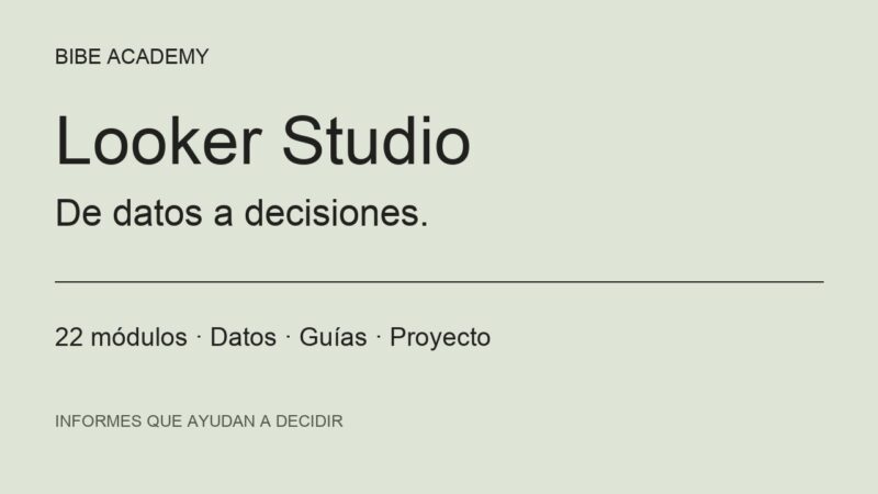Looker Studio profesional: informes, datos y decisiones