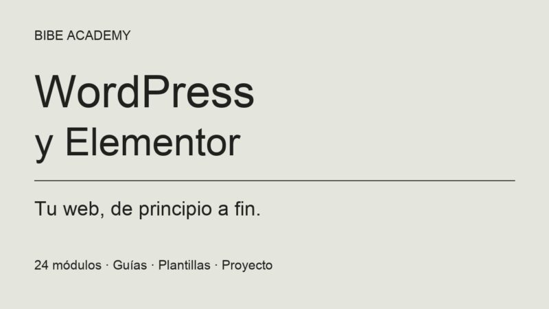 WordPress y Elementor profesional: crea, publica y mantén tu web
